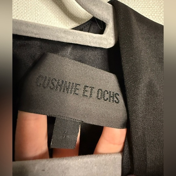 Cushnie Et Ochs V Neck Pleated Silk Wool Black Sleeveless High Low Peplum Top 4 - Picture 7 of 12